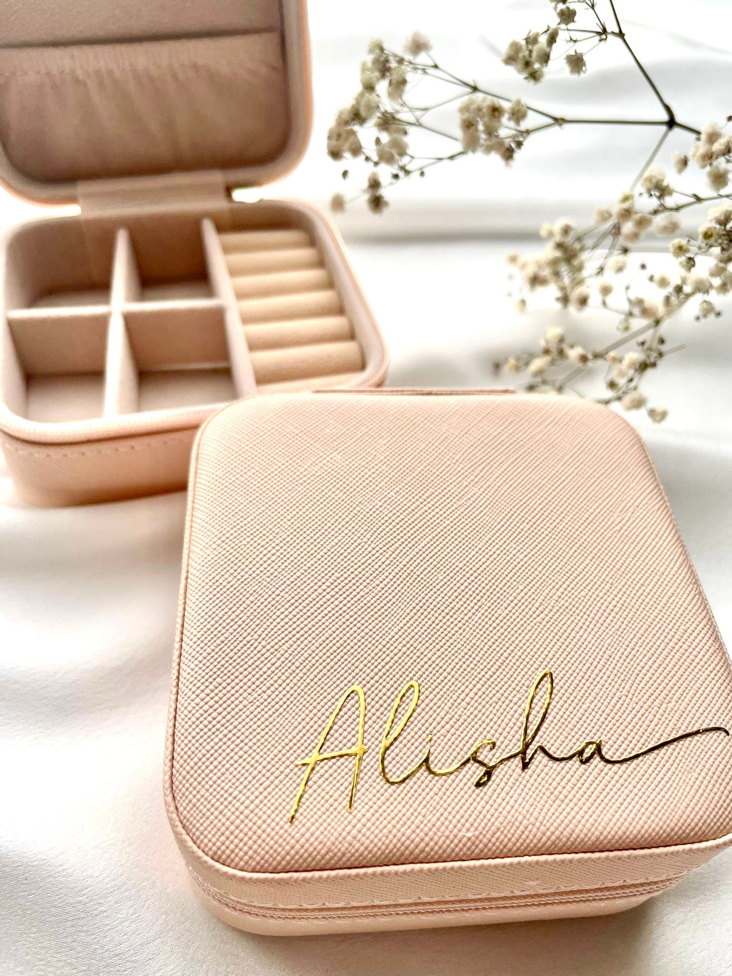 Personalised jewellery box, custom jewellery box,Personalised bridesmaid gifts, Personalised birthday gift for her, travel jewellery box