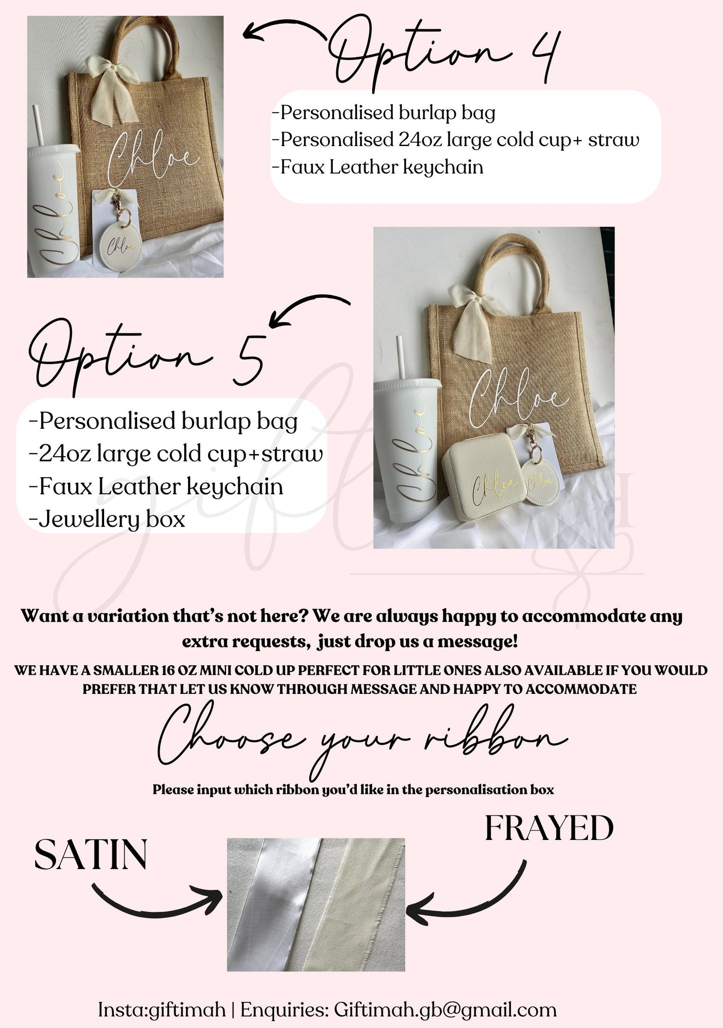 Personalised WHITE Cold cup jute burlap bag jewellery box keyring giftset,Personalised birthday giftset for her,Happy birthday gift,girlgift