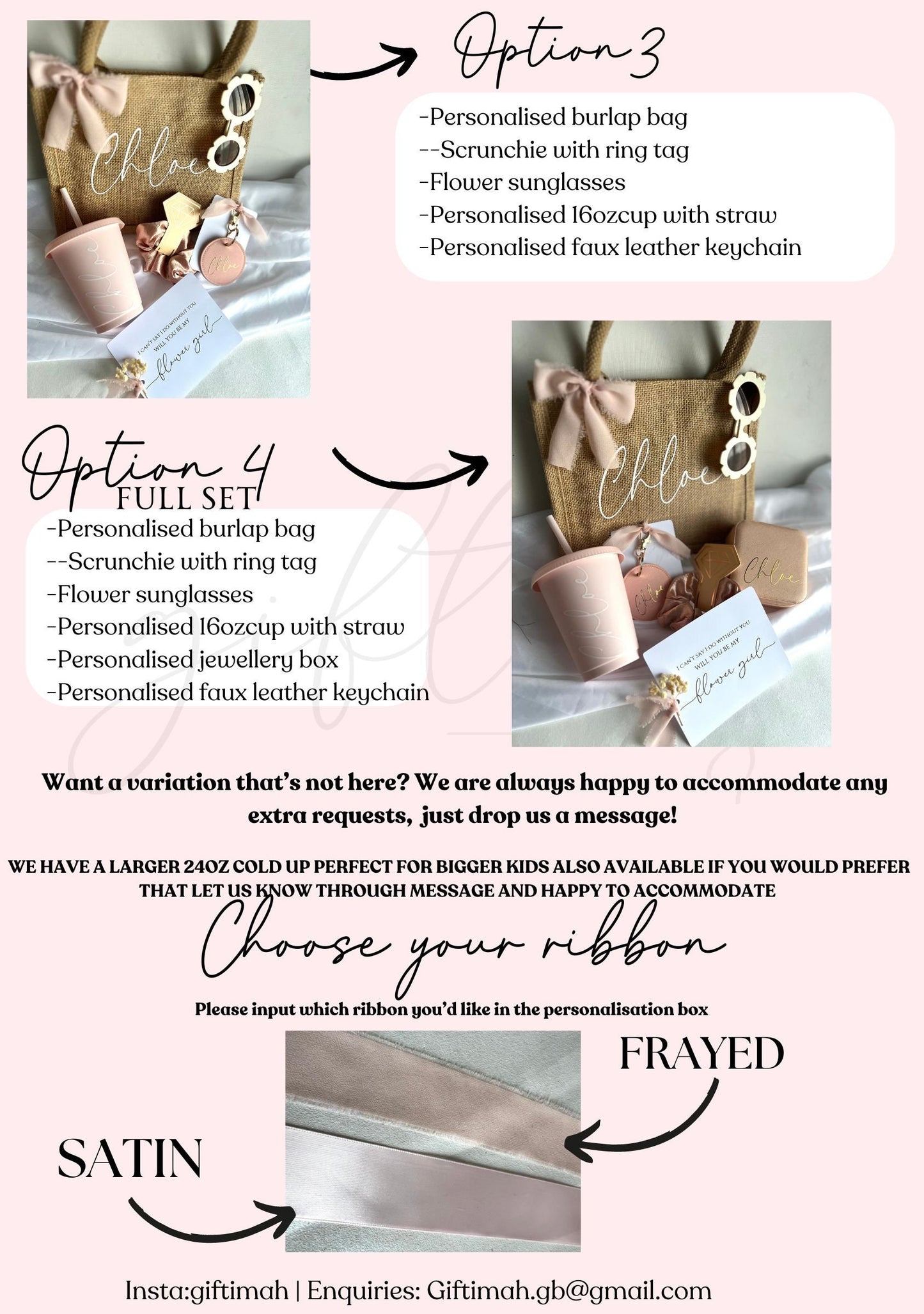 Personalised flower girl bag cold cup proposal set, Flower girl proposal gift, Flower girl gift bag,Will you be my flower girl,Flower girl