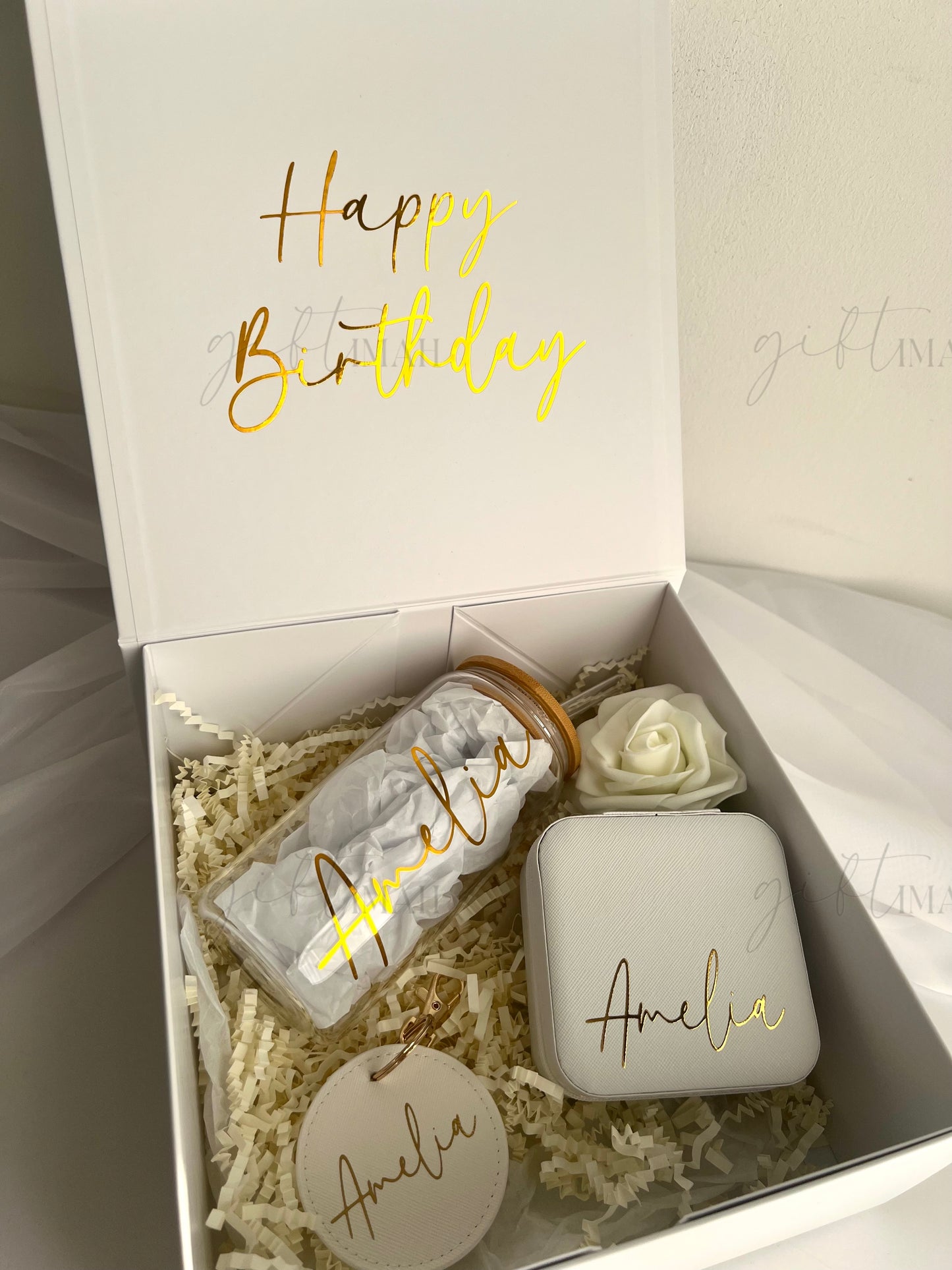 Personalised Glass Cup Giftbox Set| 5 Colours: Sage Green, Pink, Black, White, Blue