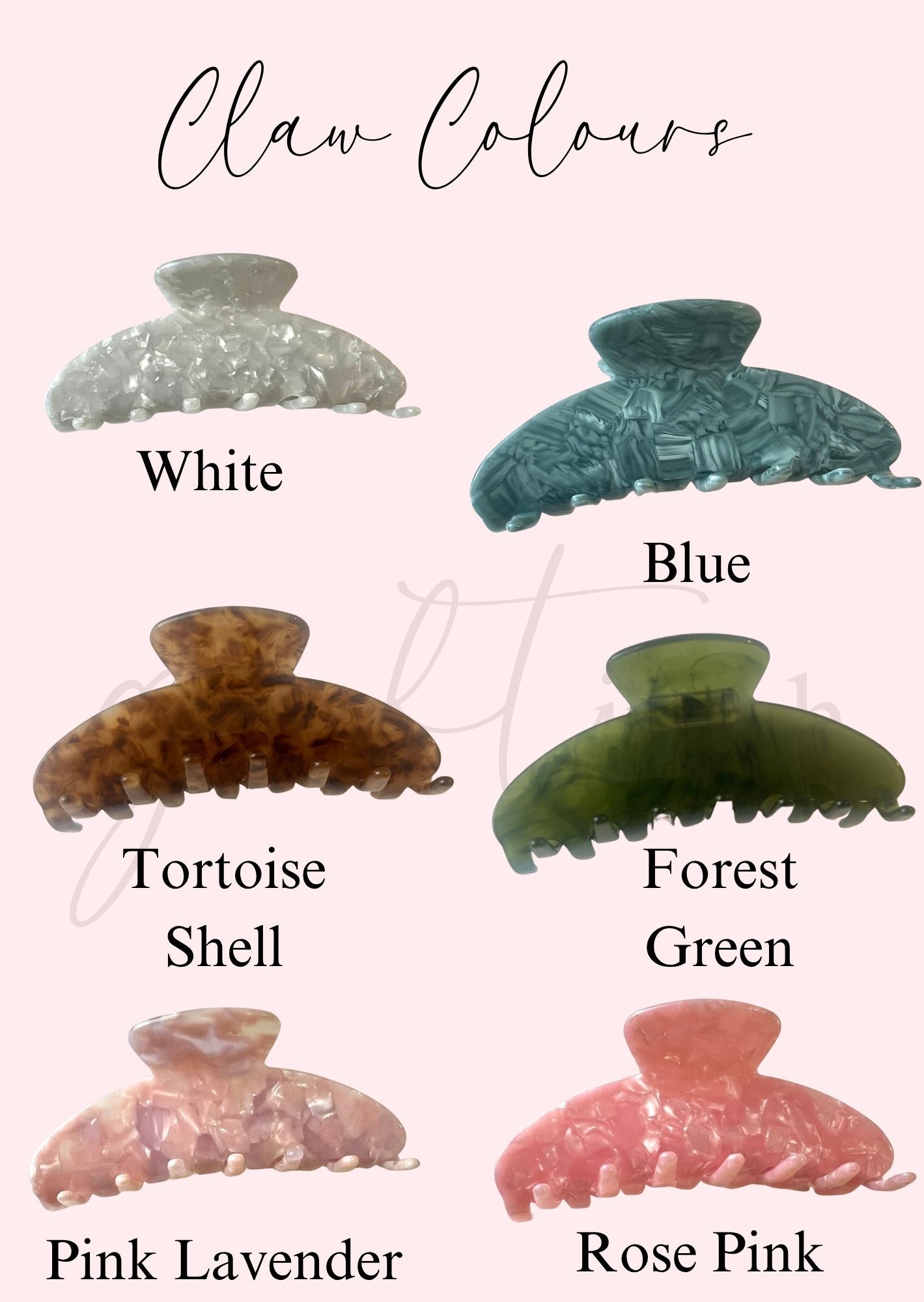 Personalised Custom Name Rhinestone Hair Claw Clip