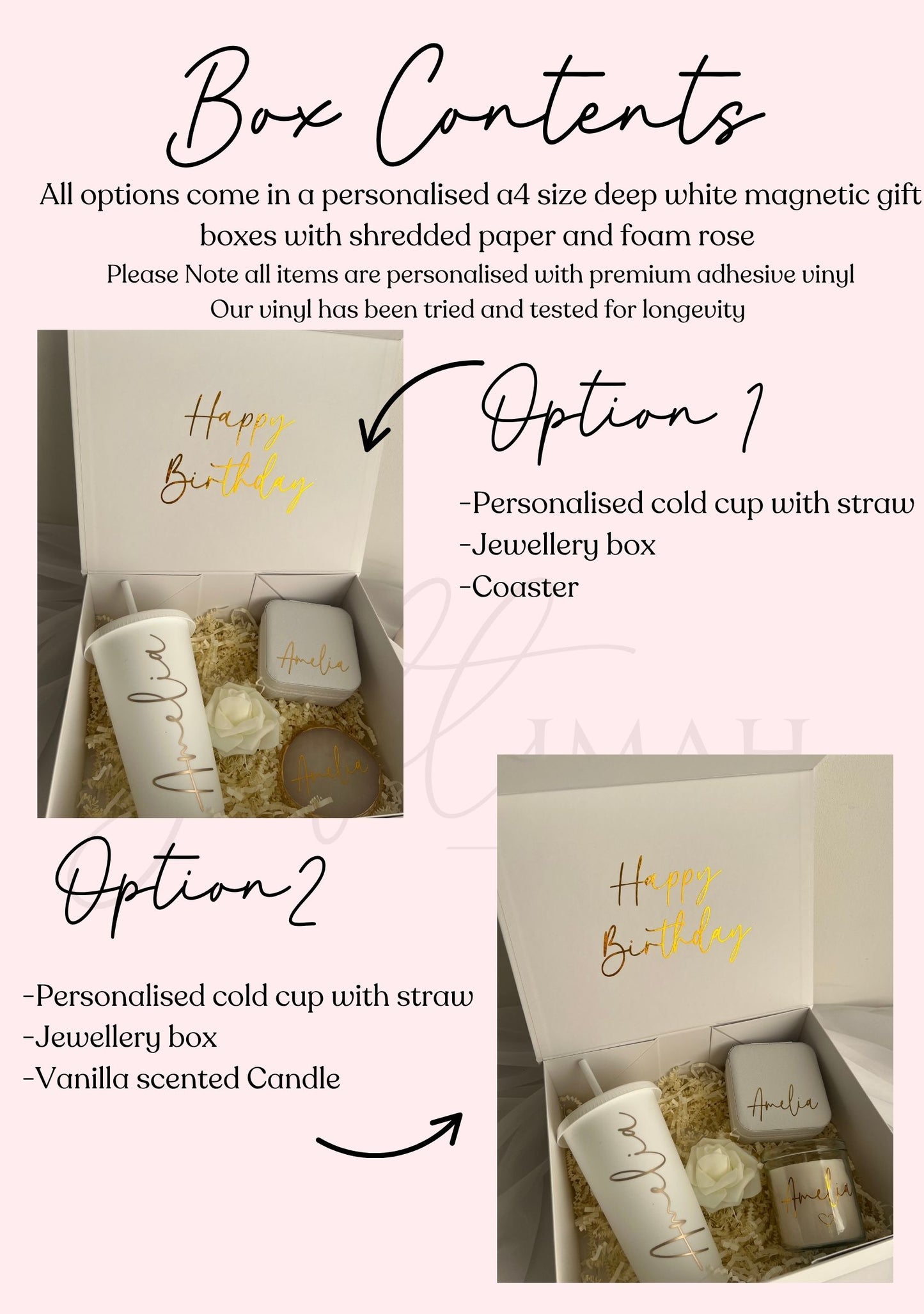 Personalised Filled Giftbox Set| White and Gold Theme | For Any Occasion