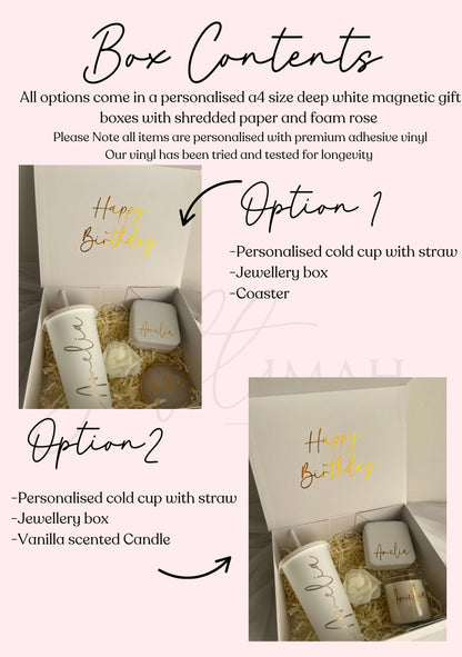 Personalised Filled Giftbox Set| White and Gold Theme | For Any Occasion