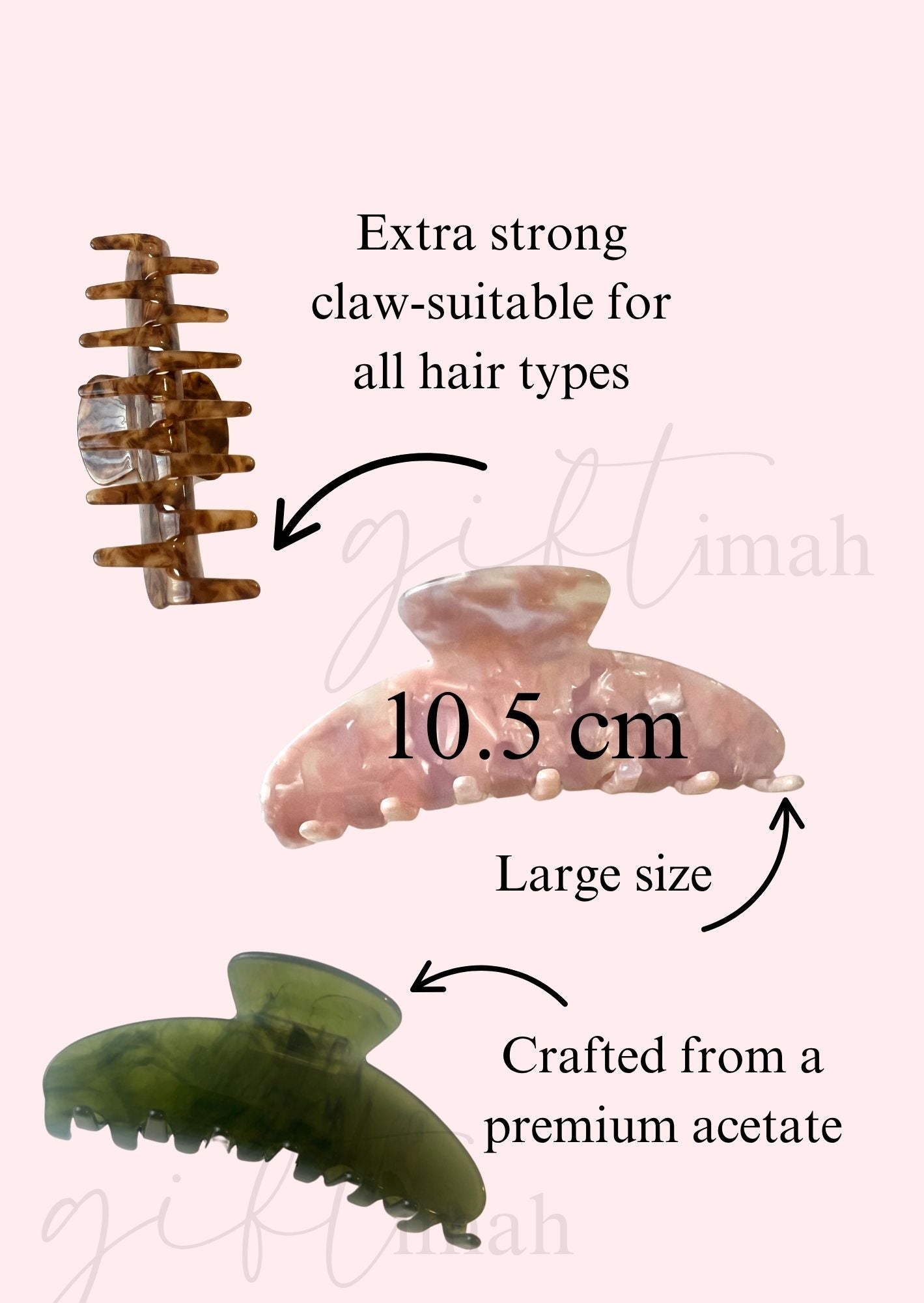 Personalised Custom Name Rhinestone Hair Claw Clip