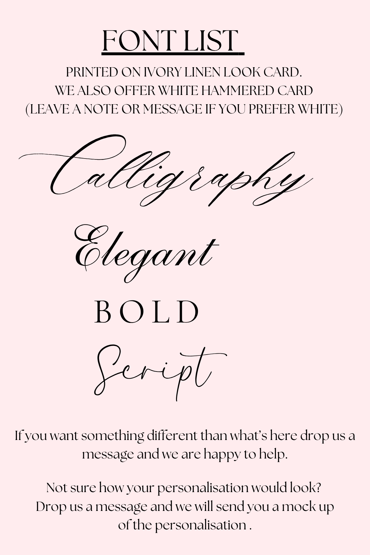 Custom Card Printed Calligraphy Topper