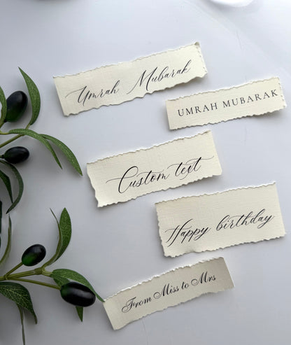 Custom Card Printed Calligraphy Topper