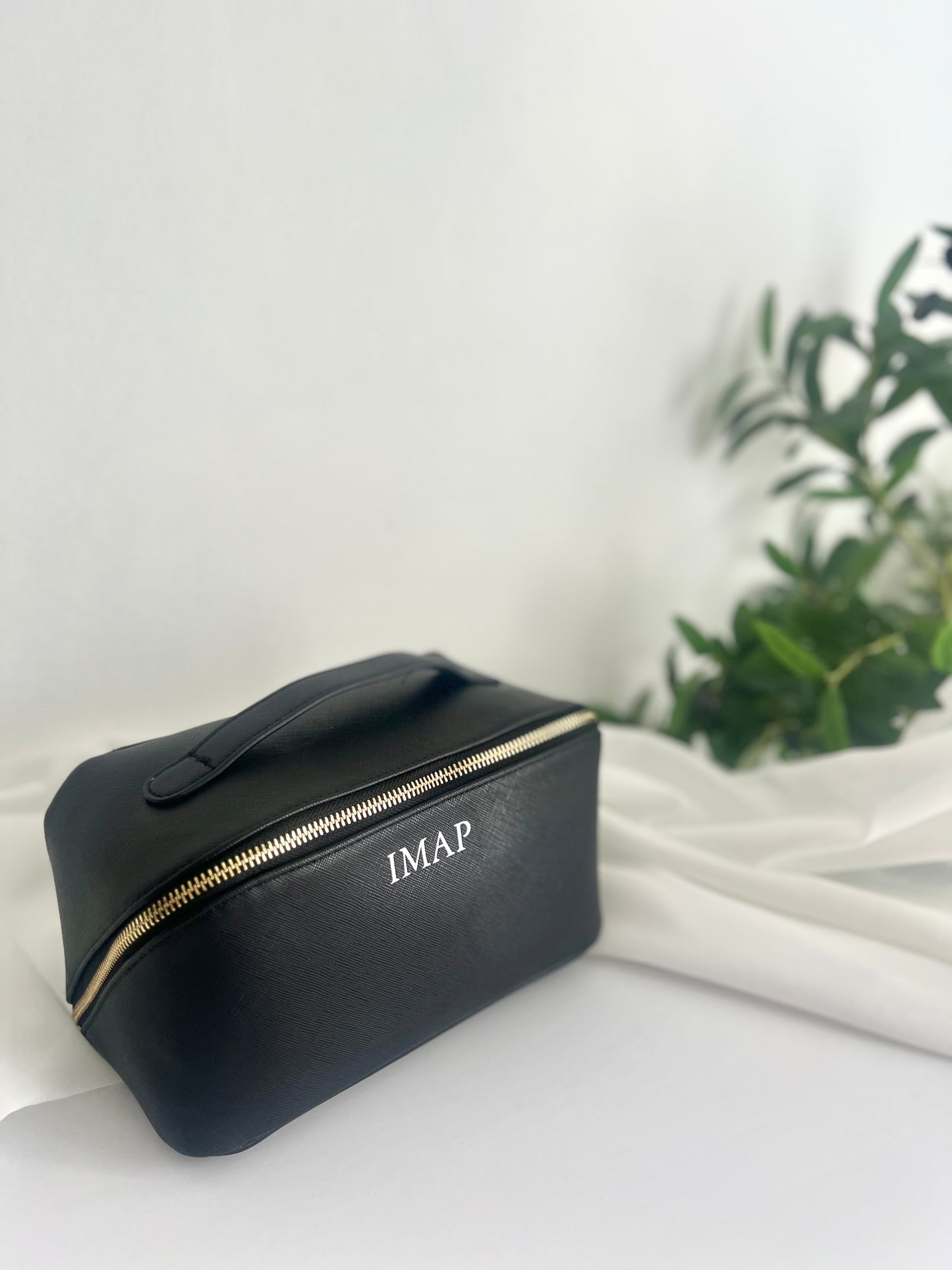 Personalised Premium Saffiano Fine Grain Flat Lay Makeup Bag | Accessory Travel Case |Large Size