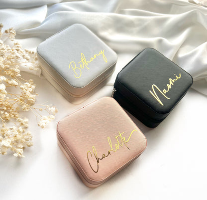 Personalised jewellery box, custom jewellery box,Personalised bridesmaid gifts, Personalised birthday gift for her, travel jewellery box