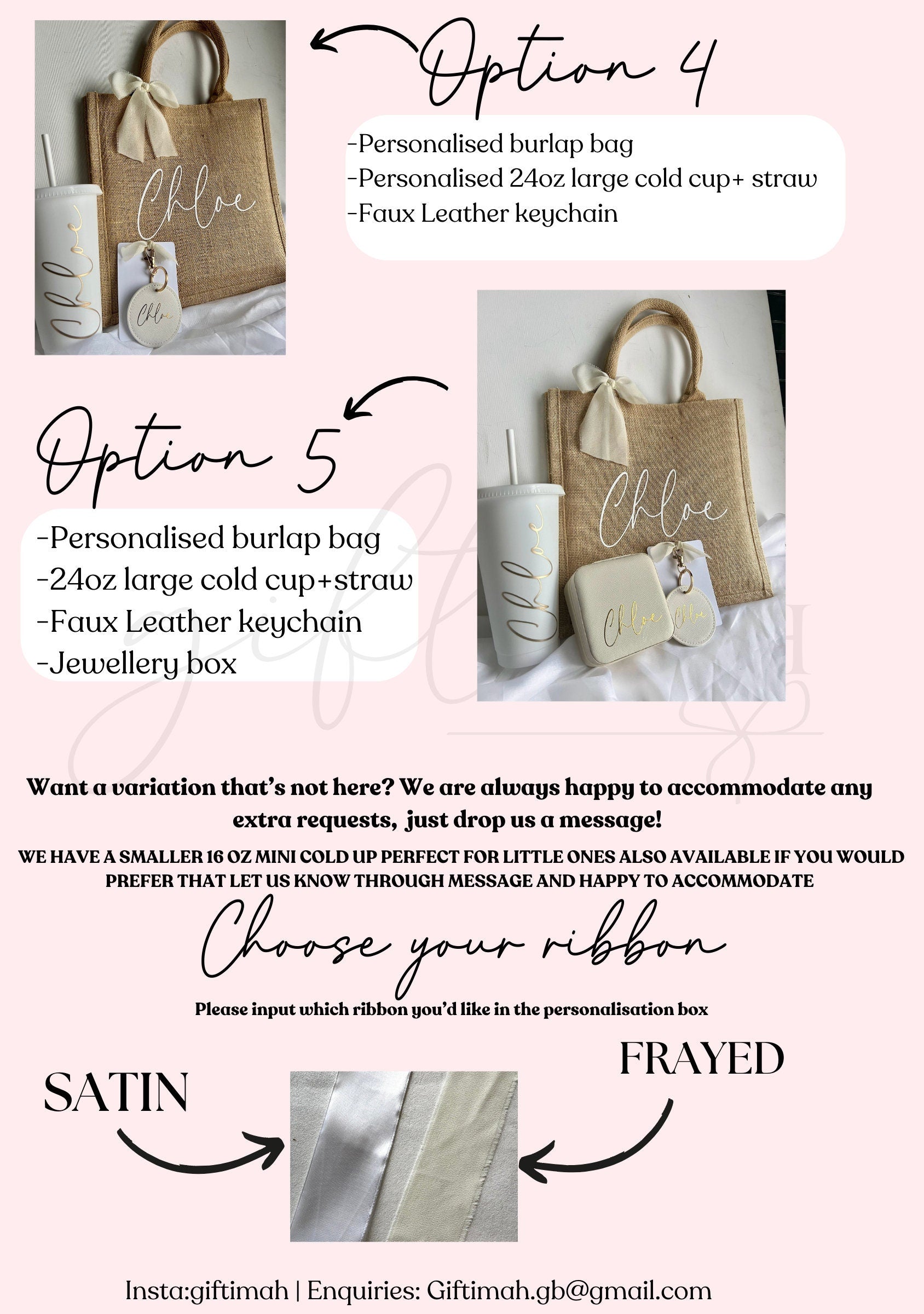 Personalised WHITE Cold cup jute burlap bag jewellery box keyring giftset,Personalised birthday giftset for her,Happy birthday gift,girlgift