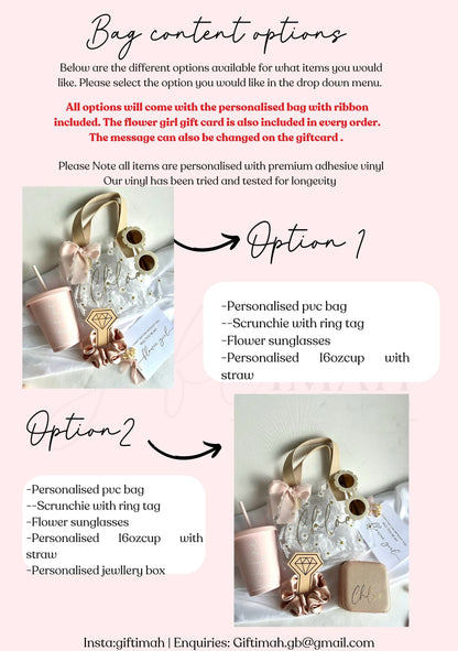Personalised flower girl bag cold cup proposal set, Flower girl proposal gift, Flower girl gift bag,Will you be my flower girl,Flower girl