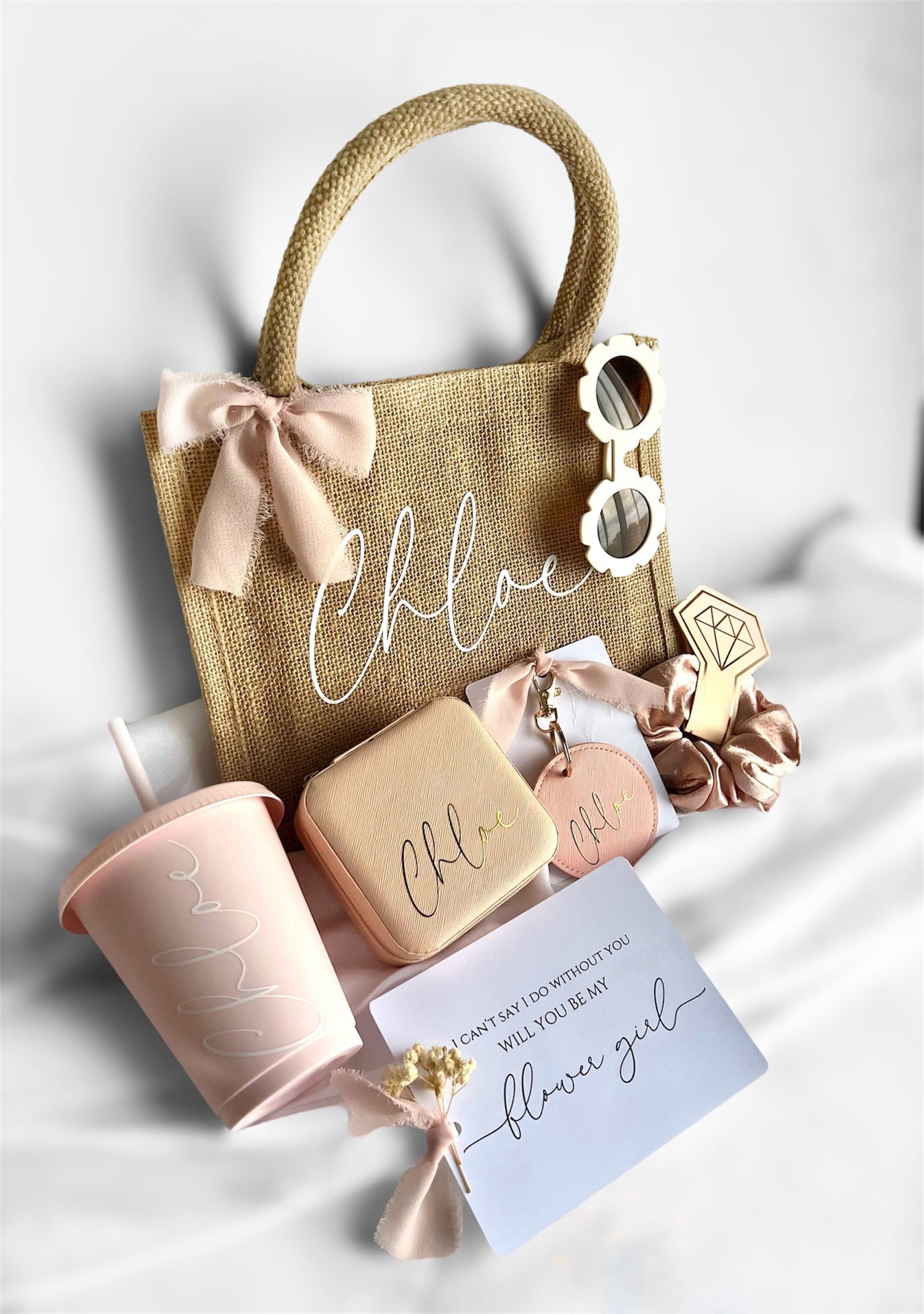 Personalised flower girl bag cold cup proposal set, Flower girl proposal gift, Flower girl gift bag,Will you be my flower girl,Flower girl