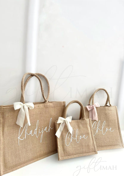 Personalised Burlap beach bag,Personalised bridesmaid hen do gift bag,custom jute bag,Reusable shopping bag,Personalised tote bag, Gift bag