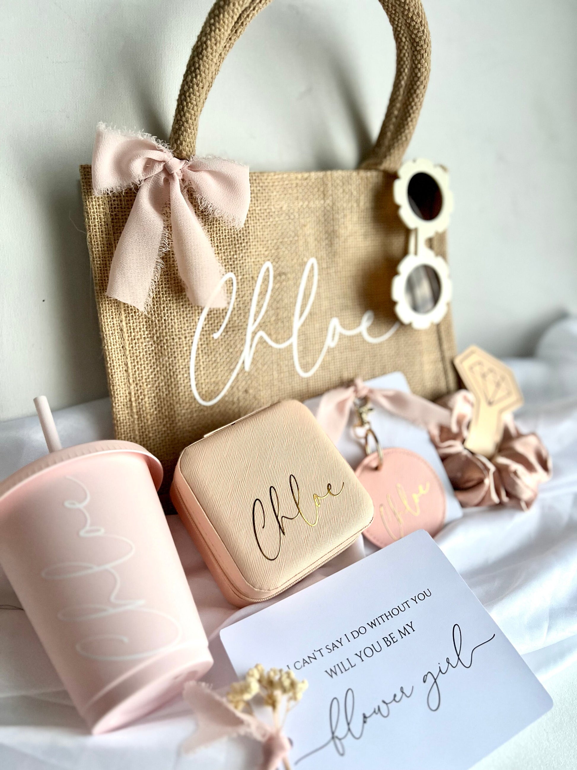 Personalised flower girl bag cold cup proposal set, Flower girl proposal gift, Flower girl gift bag,Will you be my flower girl,Flower girl