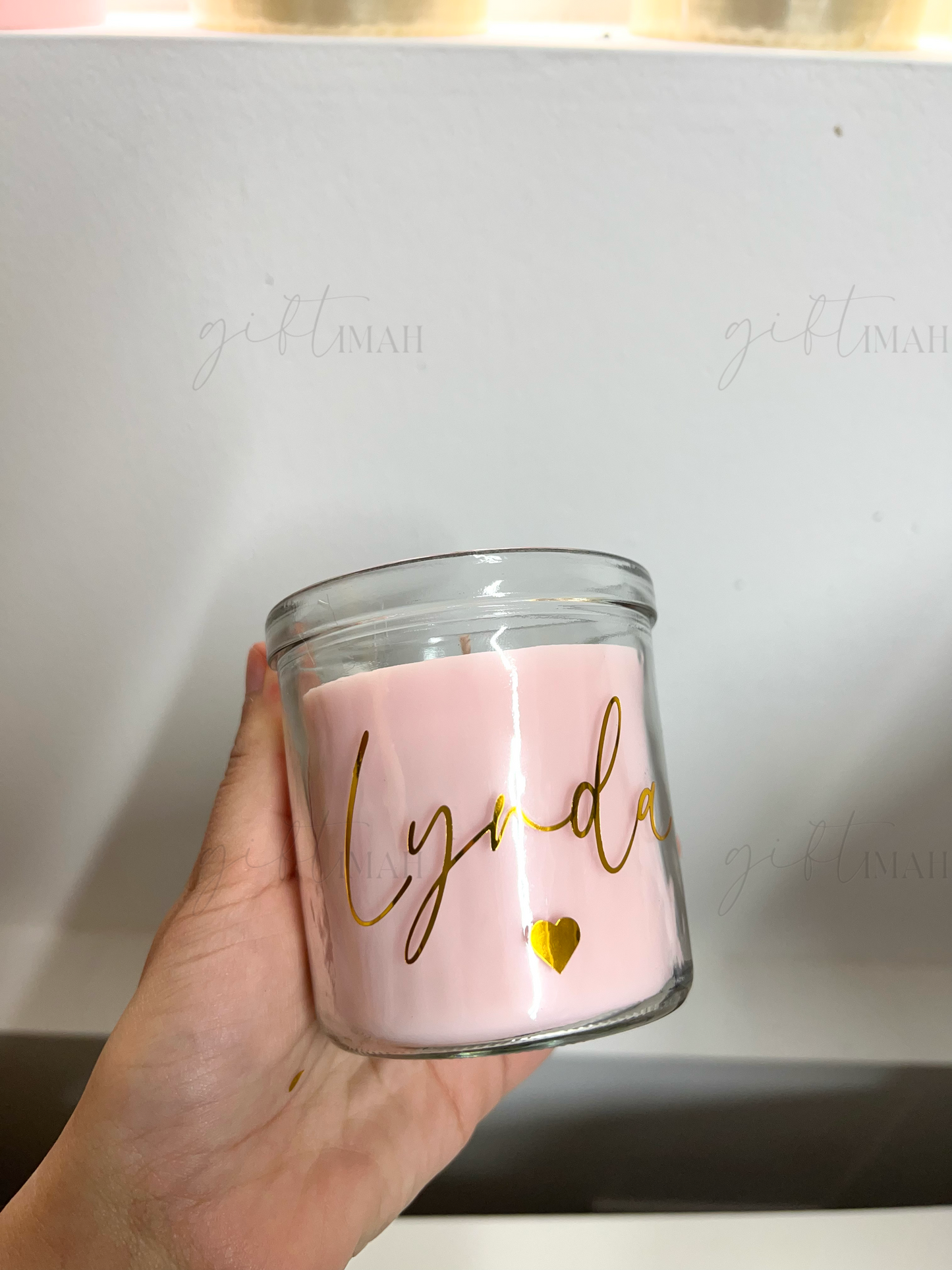 Scented Personalised Candle | Available in Pink & White
