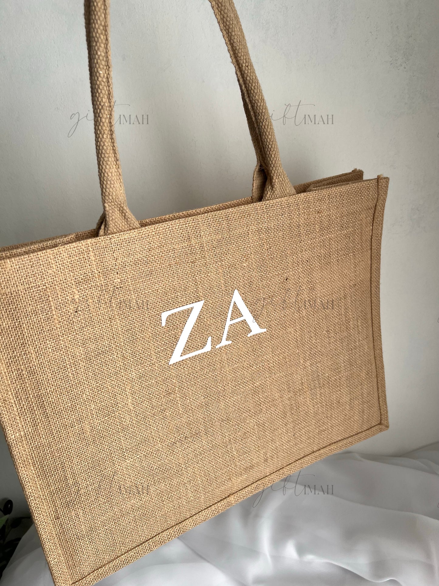 Personalised Jute Beach Bag with Initials | 3 Sizes