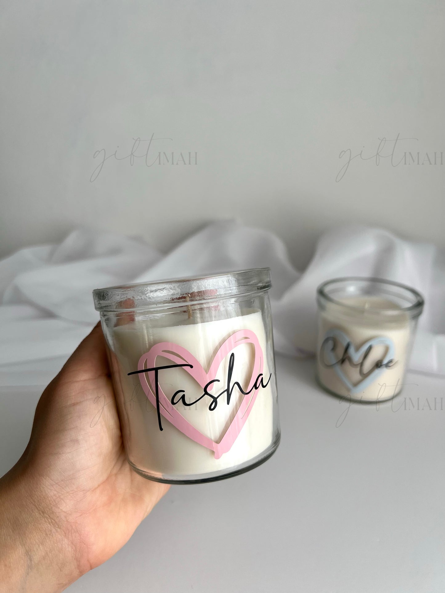 Scented Personalised Candle -Heart design