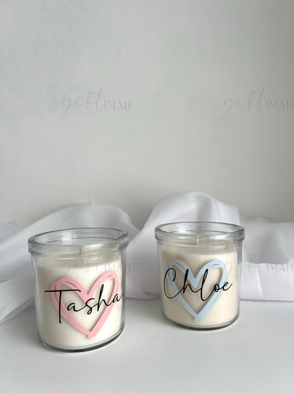 Scented Personalised Candle -Heart design