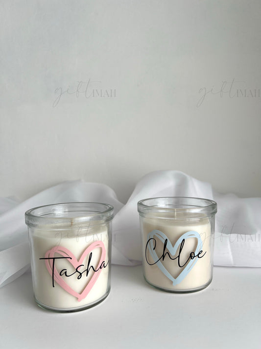 Scented Personalised Candle -Heart design