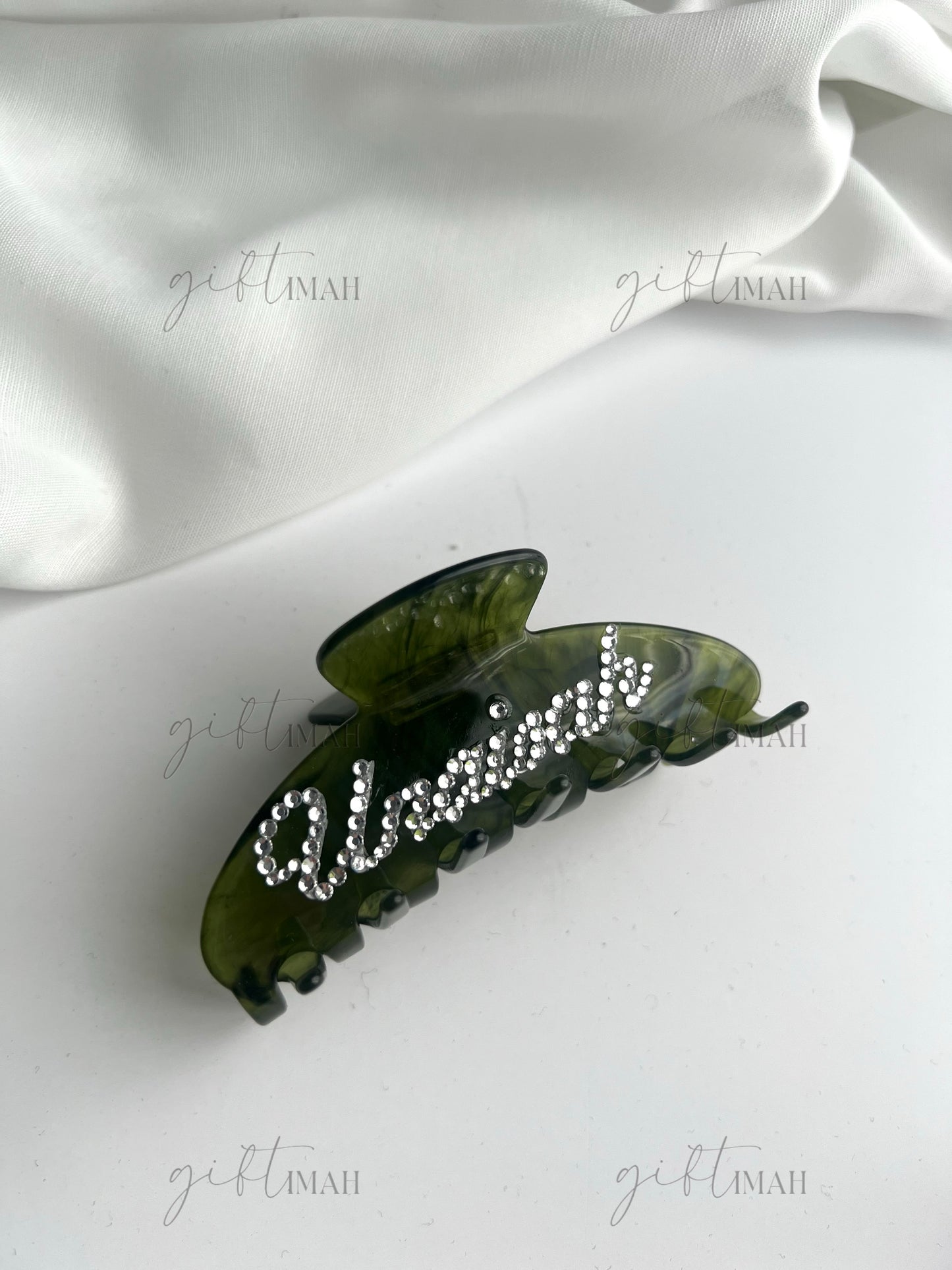 Personalised Custom Name Rhinestone Hair Claw Clip