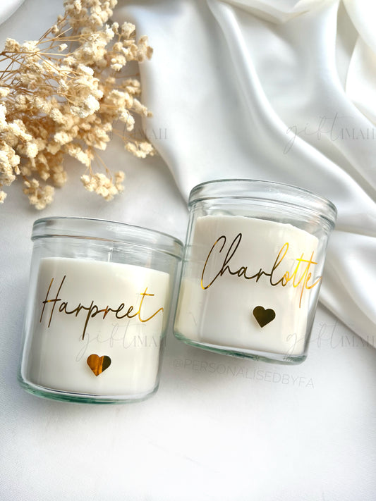 Scented Personalised Candle | Available in Pink & White