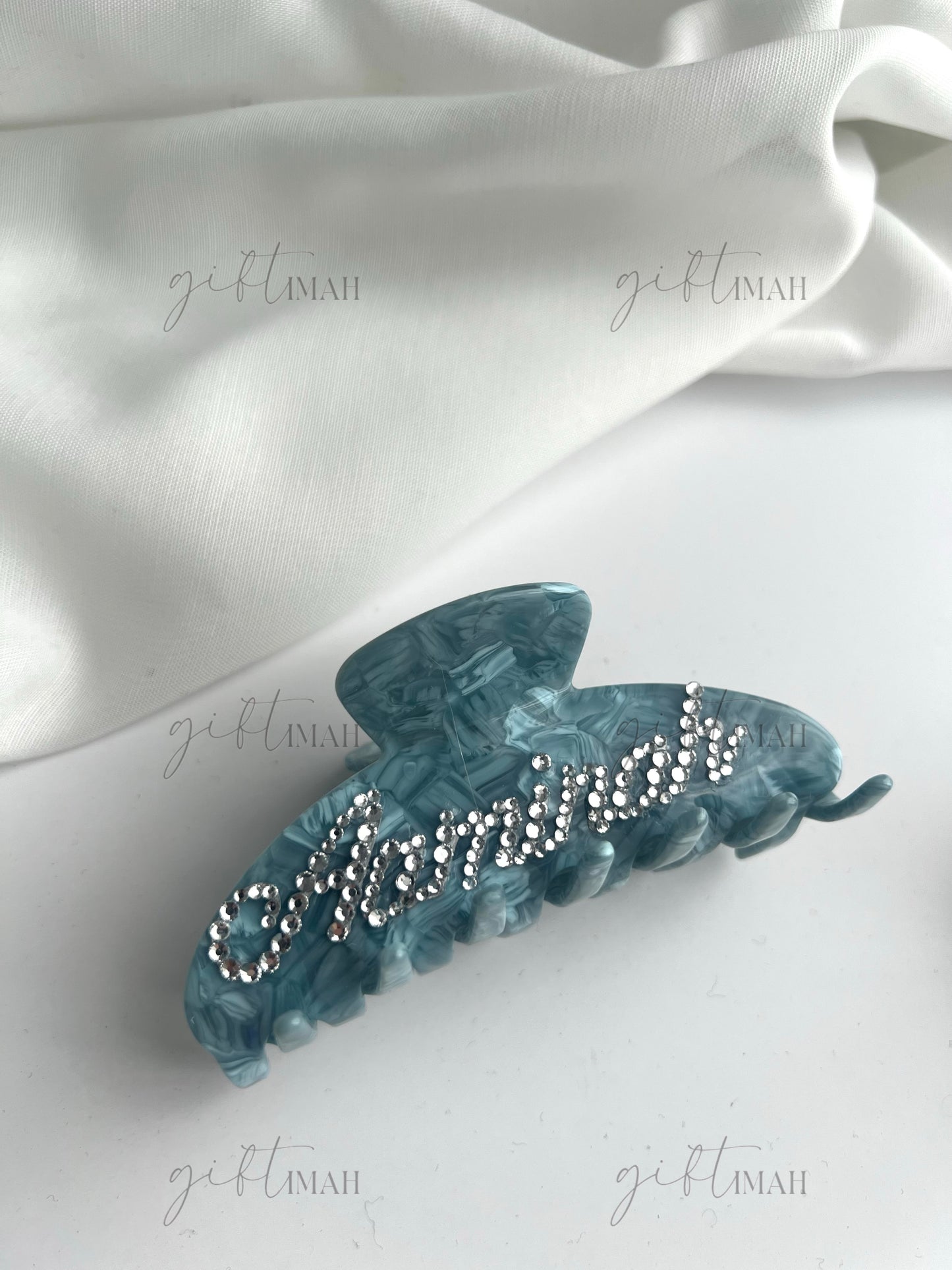 Personalised Custom Name Rhinestone Hair Claw Clip
