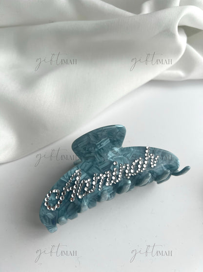 Personalised Custom Name Rhinestone Hair Claw Clip