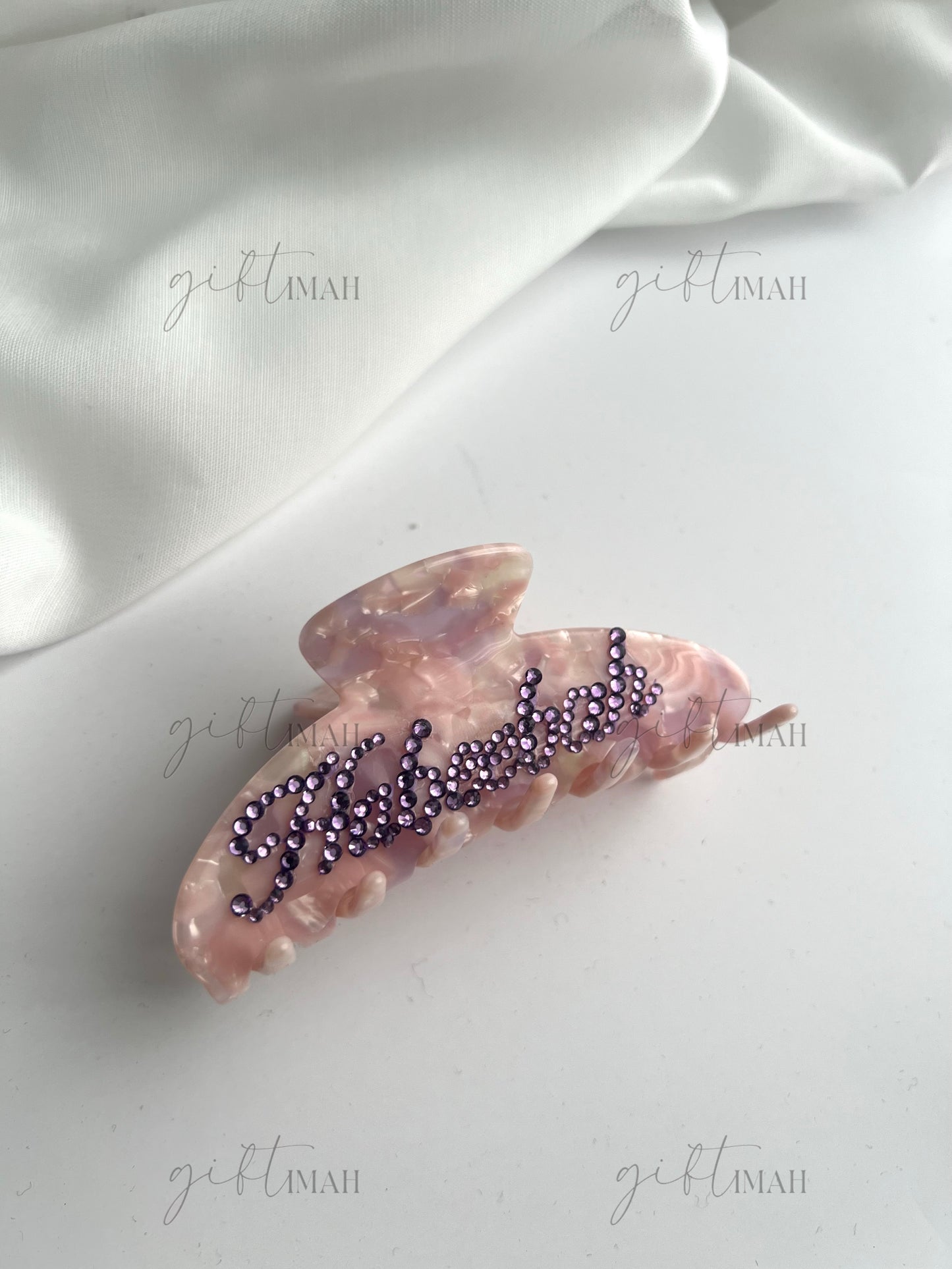 Personalised Custom Name Rhinestone Hair Claw Clip