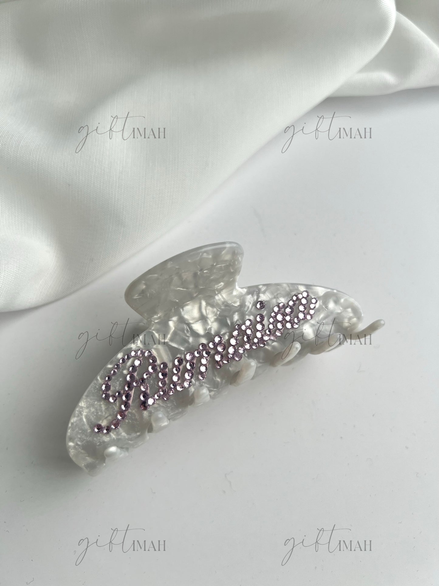 Personalised Custom Name Rhinestone Hair Claw Clip