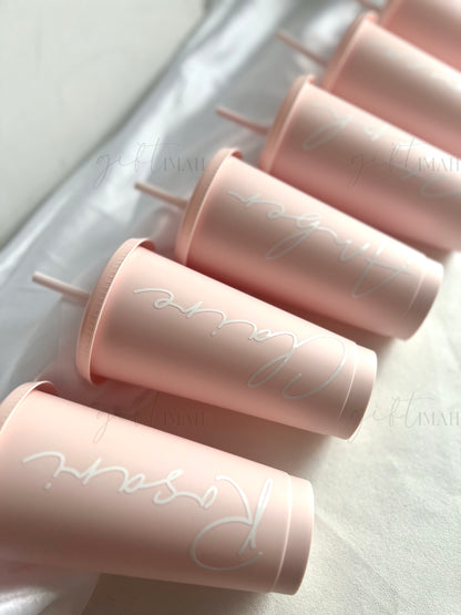 Personalised Cold Cup With Straw | Various Colours Available