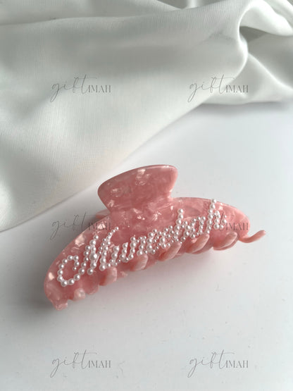 Personalised Custom Name Rhinestone Hair Claw Clip