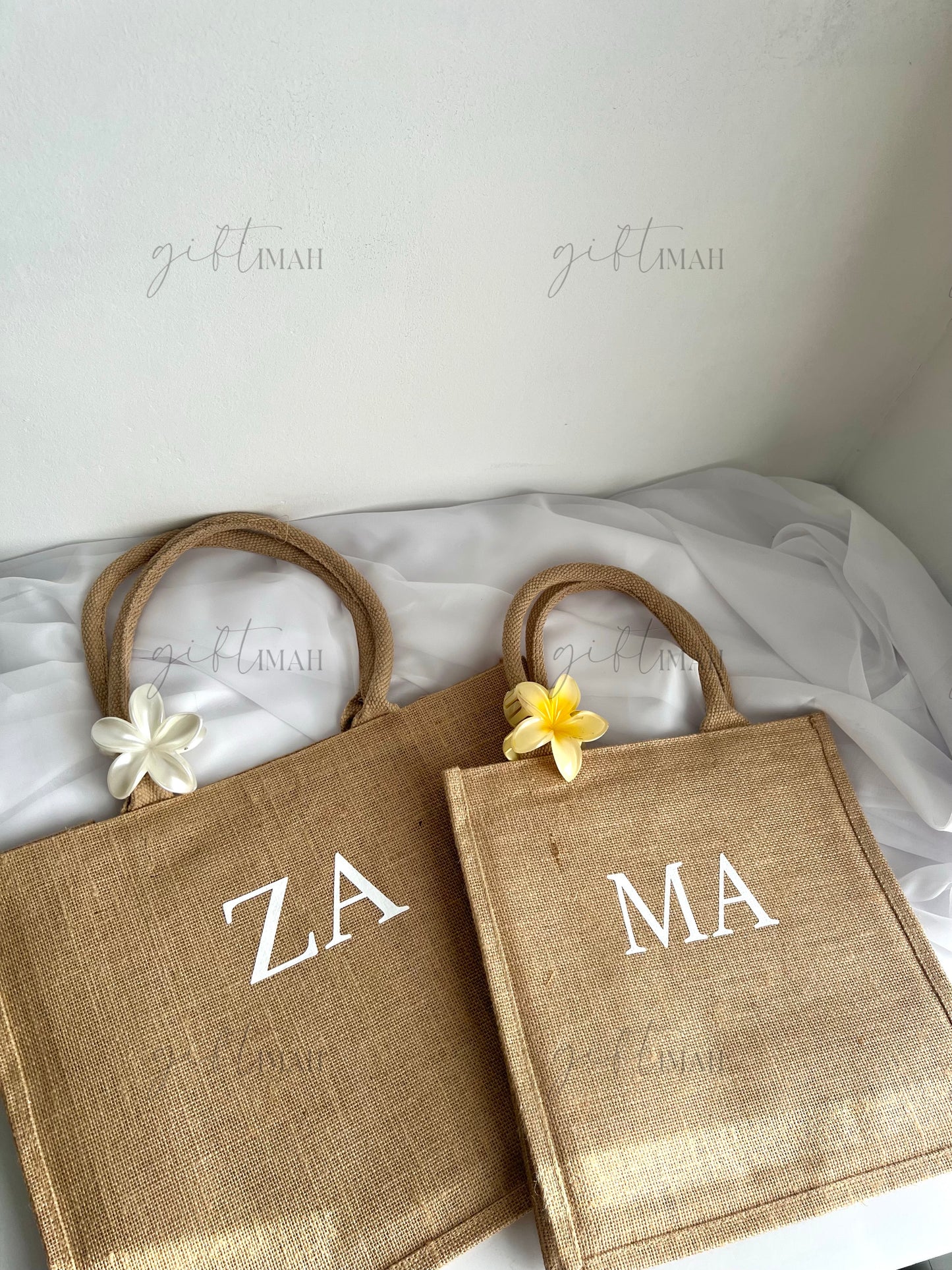 Personalised Jute Beach Bag with Initials | 3 Sizes