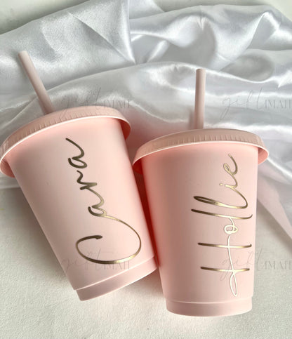 Personalised Cold Cup With Straw Mini Size 16oz | Various Colours Available