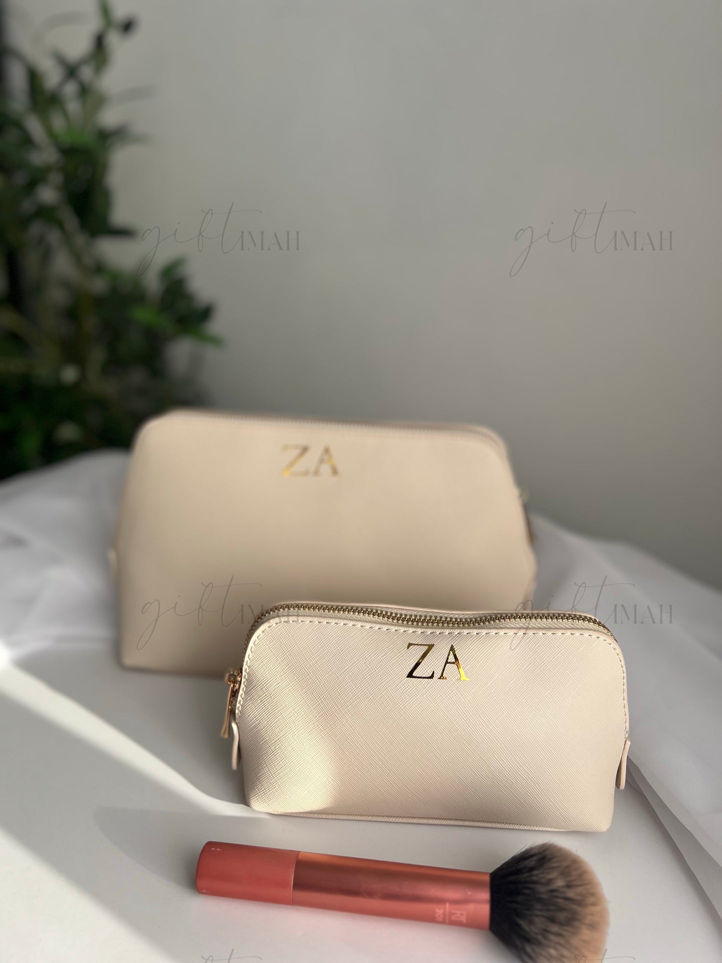 Personalised Premium Saffiano Fine Grain Makeup Bag | Accessory Travel Case | 2 sizes