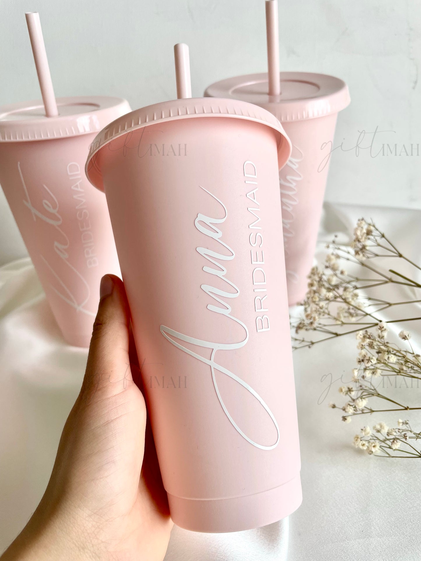 Personalised Cold Cup With Straw | Various Colours Available